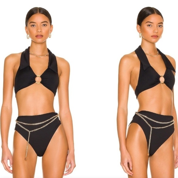 🔥🆕 WEWOREWHAT Collar O Ring Bikini Top Only SIZE MEDIUM - Picture 1 of 7